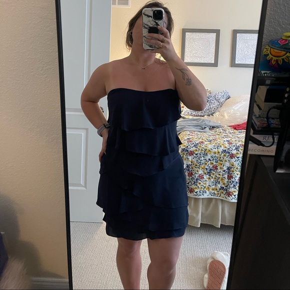 BCBG strapless navy dress - Picture 3 of 5